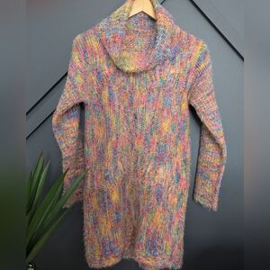 Fun & BEAUTIFUL, Zaria Vibrant Multicolor Women's Tunic Sweater, Size Small